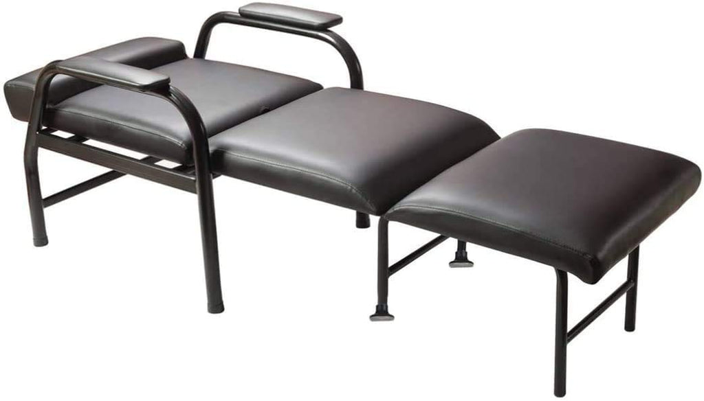 Modern office chair stationary on a hardwood floor with AAGUT bell glides installed, replacing rolling casters for stability.