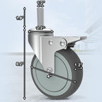 AAGUT Set of 4 Heavy-Duty 5-Inch Brake Stem Casters with 1/2"-13 Threaded Stem and Locking Nut