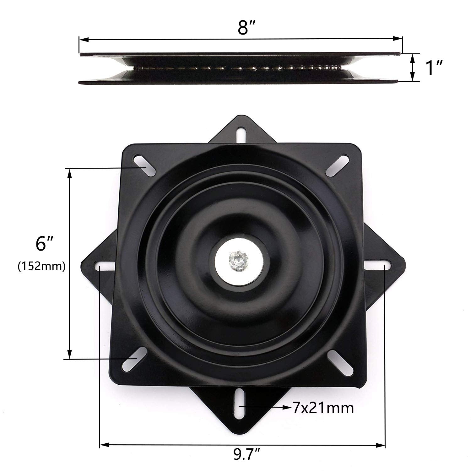 AAGUT heavy-duty square swivel plate replacement with black coating