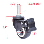 AAGUT 1.5-Inch Stem Caster with Double Brake and Imperial 5/16"-18 Thread