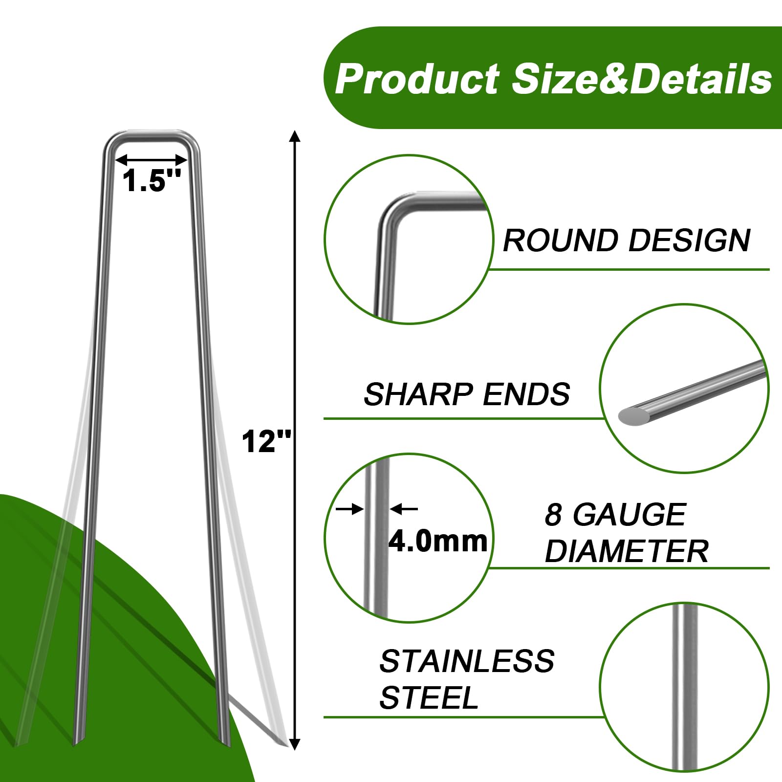 Close-up showing the thick 4mm steel construction and hot-dip galvanized coating on a heavy-duty staple