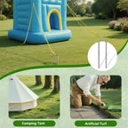 AAGUT 6-Inch Round Top Galvanized Garden Stake for Drip Hoses