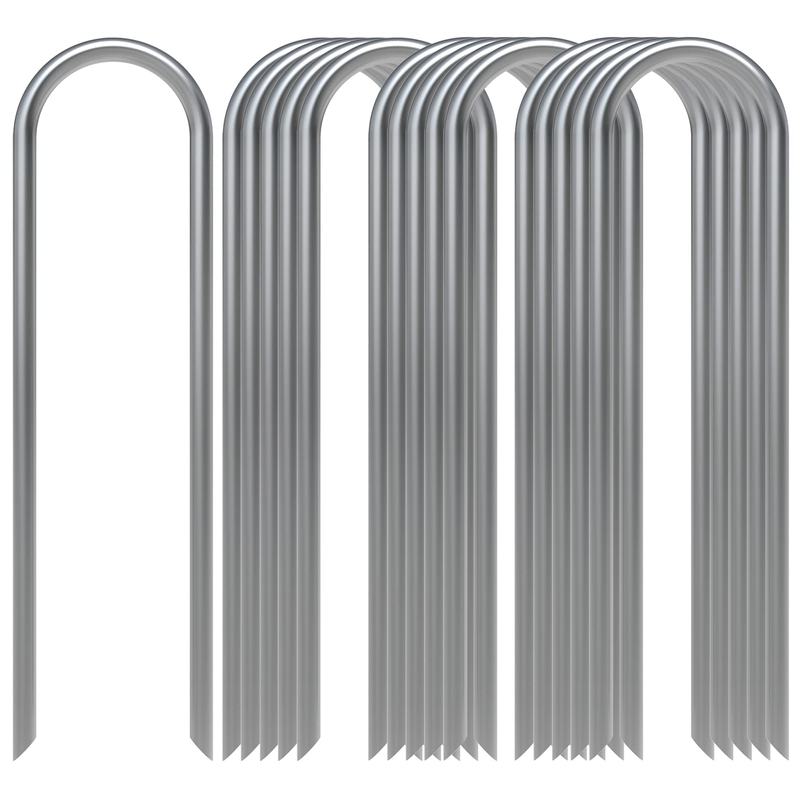 AAGUT 6-Inch Round Top Garden Stakes | 11-Gauge Galvanized Pins for Drip Hose & Wire