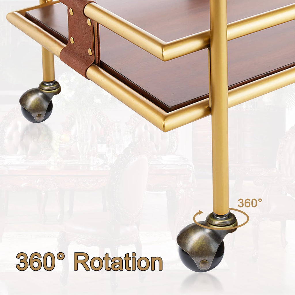 AAGUT 2 Inch Vintage Ball Casters - Set of 4 with 5/16″ x 1-1/2″ Threaded Stem & Metal Sockets for Antique Furniture