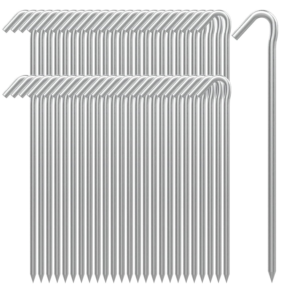 AAGUT 9-Inch Heavy-Duty Galvanized Tent Stake with T-Hook