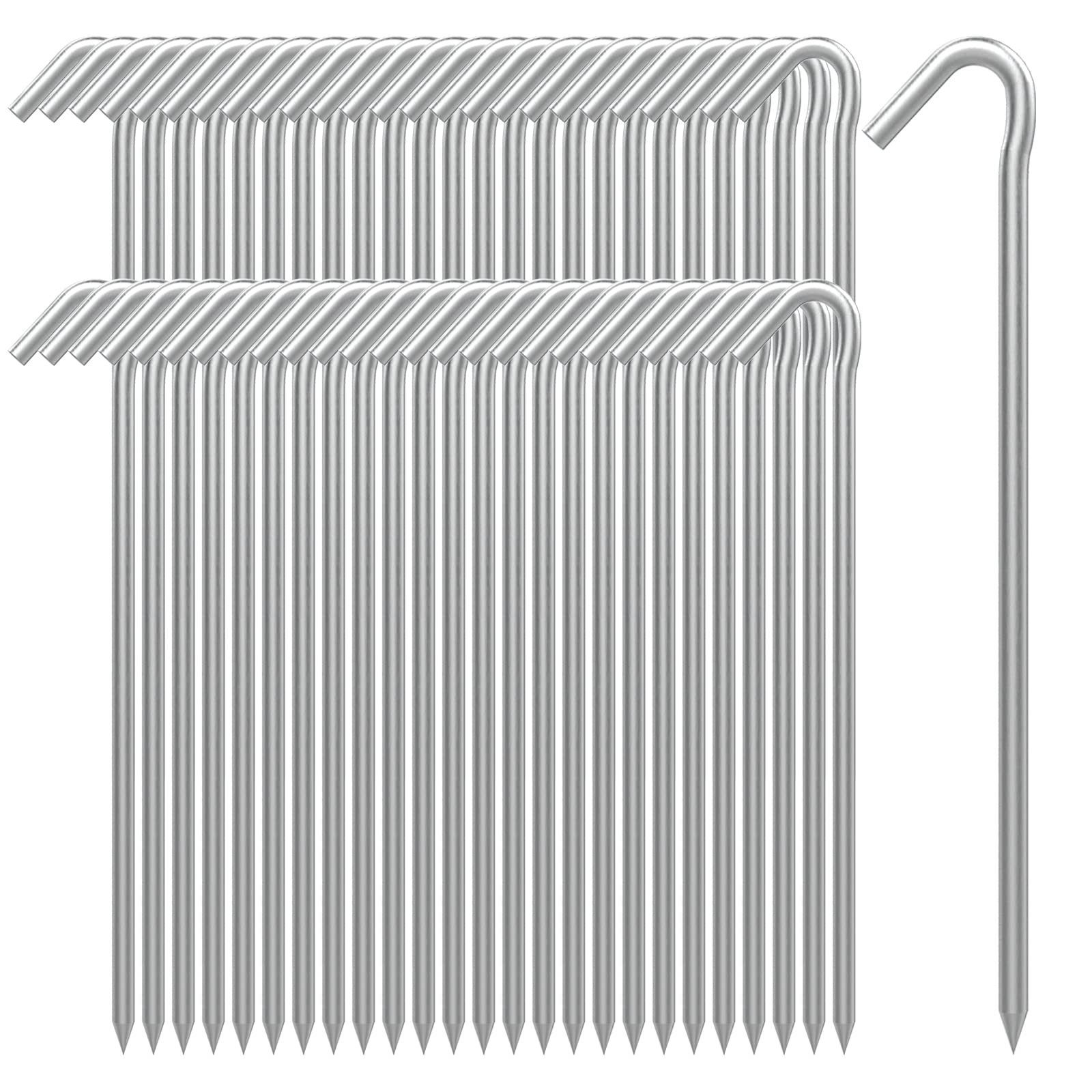 AAGUT 9-Inch Heavy-Duty Galvanized Tent Stake with T-Hook