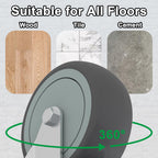 AAGUT Set of 4 Heavy-Duty 4-Inch Brake Stem Casters with 1/2"-13 Threaded Stem and Locking Nut