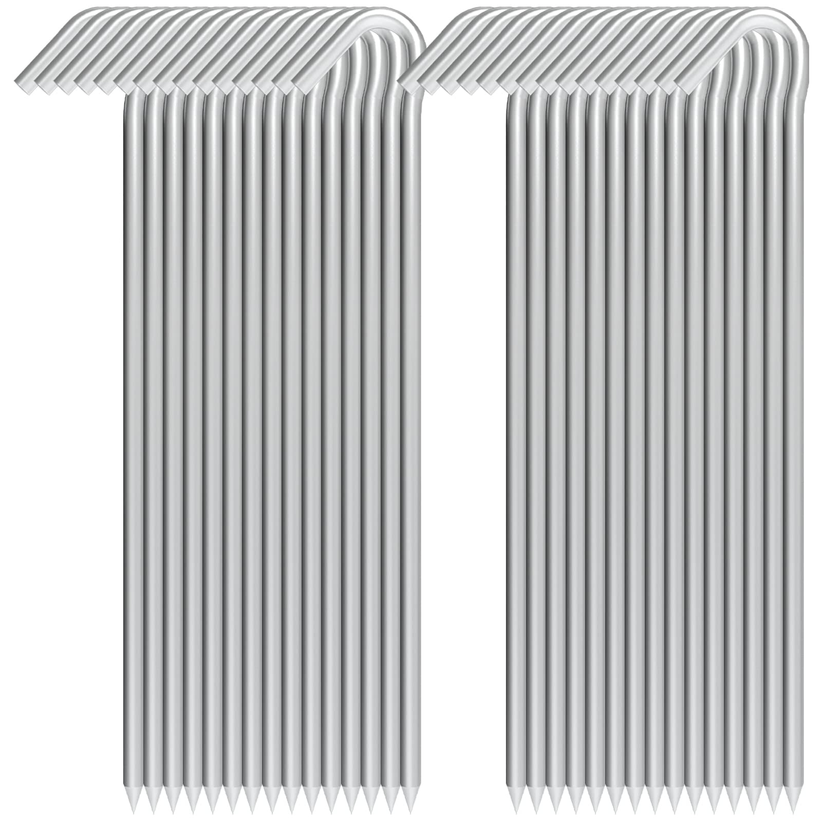 Bulk pack of 60 heavy duty 9-inch ground stakes for canopies and tarps, suitable for commercial or event use