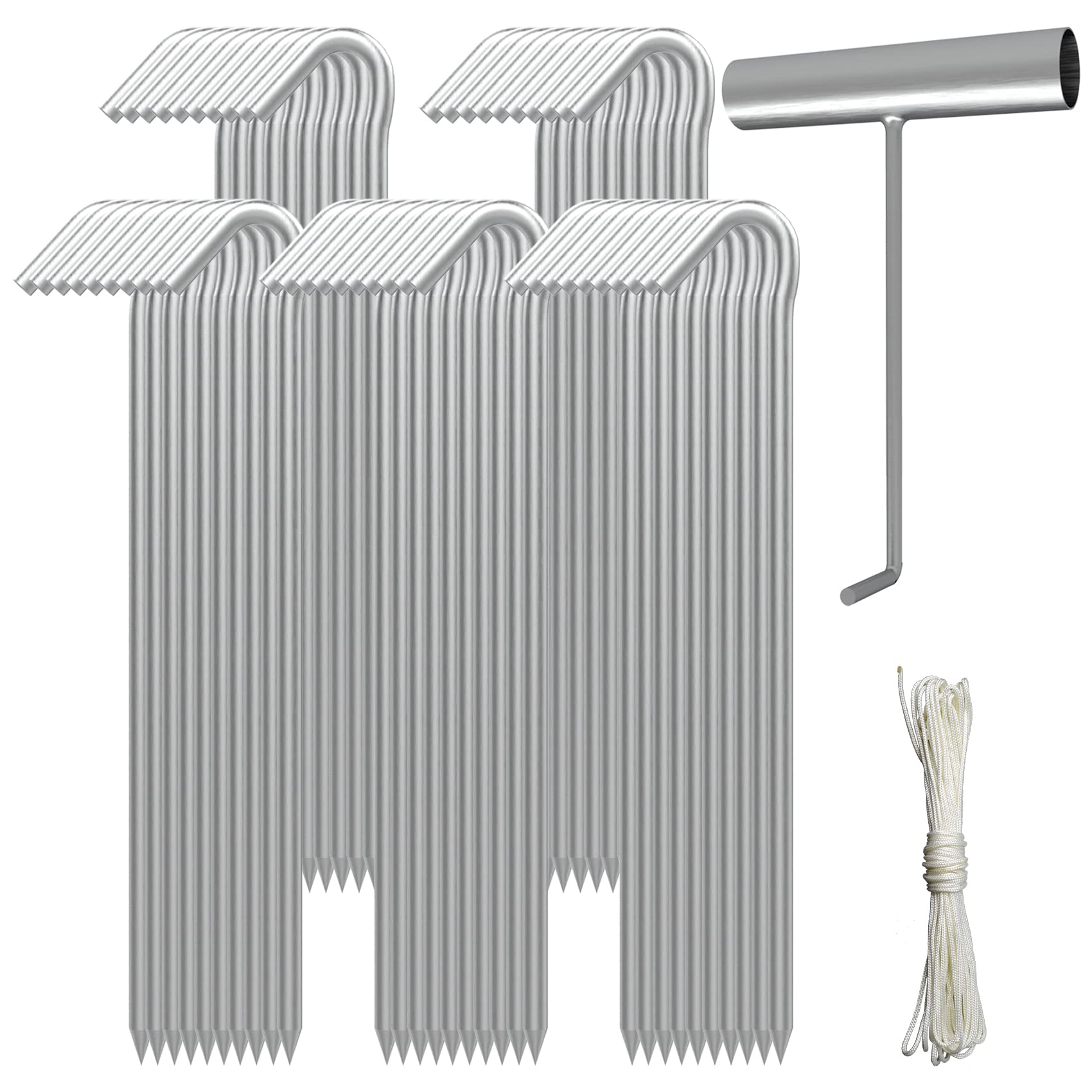 AAGUT 9-Inch Heavy-Duty Galvanized Steel Tent Stake