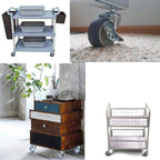 Utility cart or workbench moving smoothly on a hard floor using four AAGUT 3-inch gray rubber casters.