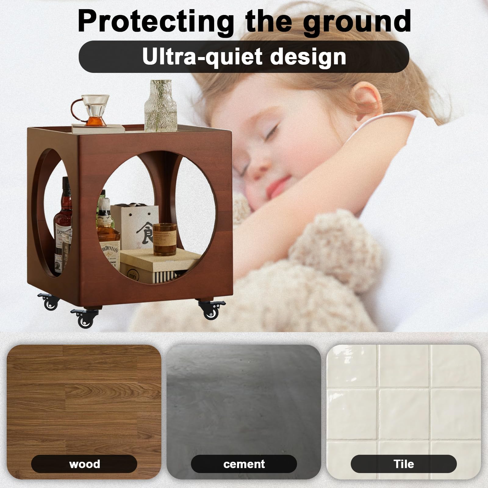 Office chair or tool cart equipped with AAGUT heavy-duty locking casters