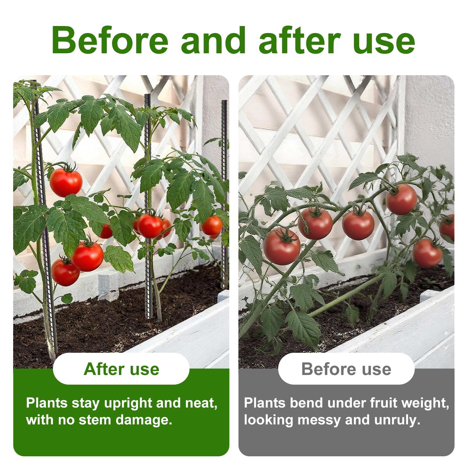 AAGUT 16-Inch Heavy-Duty Straight Rebar Stake with Black Coating